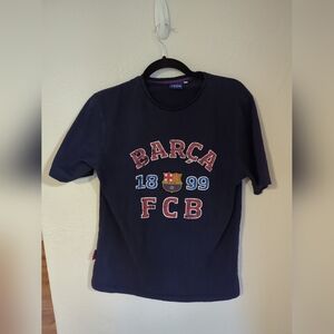 Official Fc Barcelona T-shirt Size Large, Fits Small See Photos